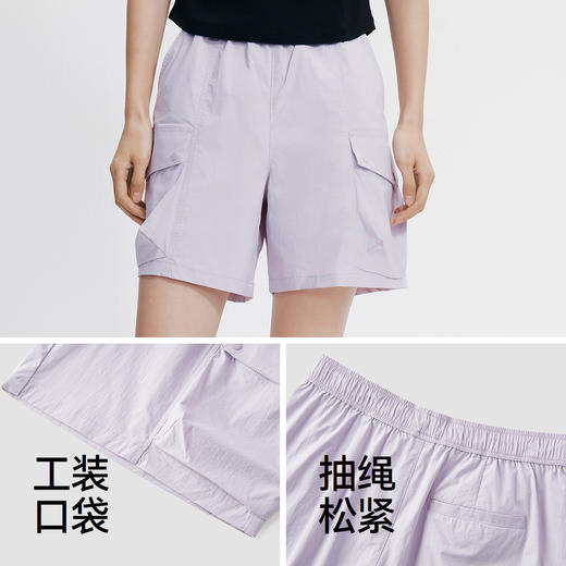 森马休闲裤女夏季防晒凉感肌理直筒短裤宽松酷飒风女生户外工装裤 商品图3