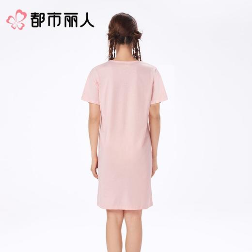 都市丽人睡衣女士睡衣薄家居服32支CVC单面睡衣女士棉质短袖裙女装睡裙LHC6E6 商品图2