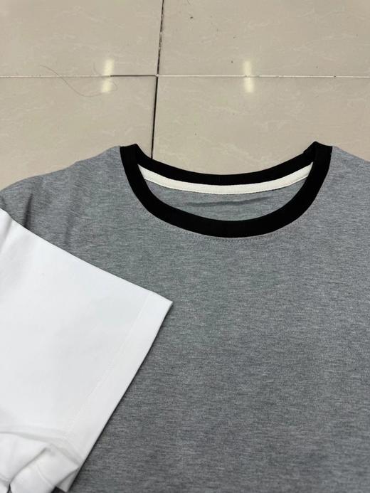 F0318113女装2026春季新款棉针织布T恤撞色圆领休闲短袖 商品图3