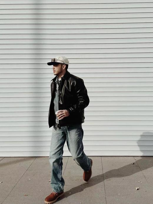 F031846春季新款简约大气纯色拉链翻领长袖皮衣单夹克外套 商品图14