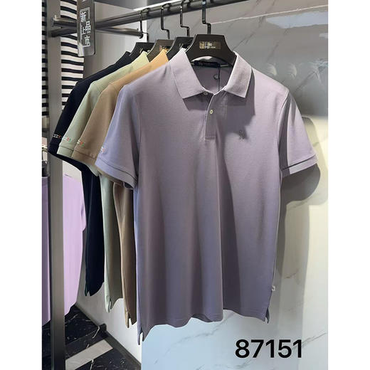 棉+莱赛尔面料舒适透气夏季男士短袖polo衫休闲翻领T恤   XLM-CM8687151 商品图5