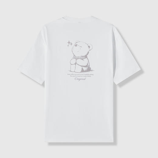 GXG男装【凉感透气】26夏季卡通动漫围巾小熊圆领休闲男式短袖T恤K&C 商品图3