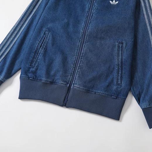 F031869复古做旧老钱风男女同款拉链立领宽松舒适牛仔外套 商品图5