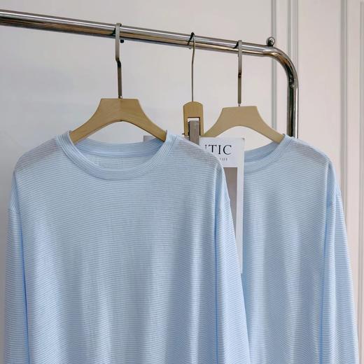 F031883夏日氧气薄荷蓝~ 新款法式莱赛尔天丝面膜t长袖上衣 商品图1