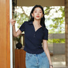 森马POLO衫女夏季短款褶皱紧身正肩凉感上衣2026新款百搭气质衣服 商品缩略图2