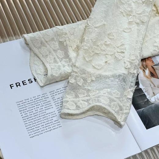 F031859春季新款重工刺绣闪片立体水溶蕾丝新中式衬衫 商品图5