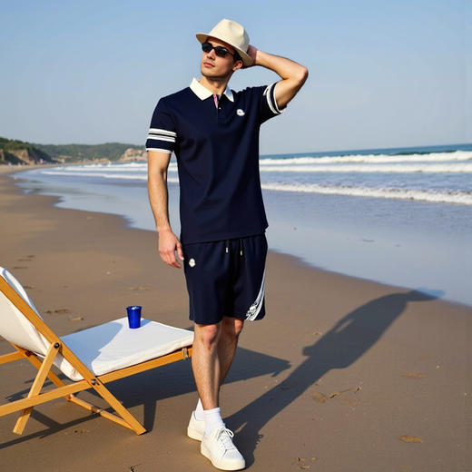 休闲时尚100%液氨棉polo衫男装夏季运动休闲轻商务短袖上衣   XLM-CAC8687248C 商品图3