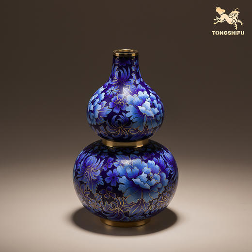 铜师傅《牡丹福禄(景泰蓝)》客厅紫铜葫芦摆件 家居装饰工艺礼品 商品图3