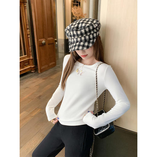 <曾小咸推荐>3.20现货秒杀 ！微信超特价！韩系镂空蝴蝶长袖t恤 日常129.99 立减70 秒杀59.99！！ 商品图2