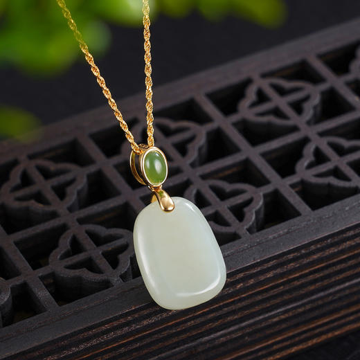 子佩集S925【白茶清欢】套链项链【DZ05154】纯银古法银和田玉2509 商品图0