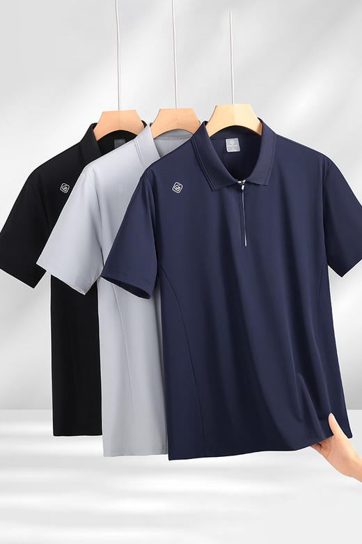 【DK】大依优型大码男装夏季polo领短袖T恤冰丝速干透气百搭短袖上衣 商品图5