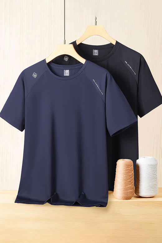 【DK】大依优型大码男装夏季圆领短袖T恤圆领冰丝速干透气运动短袖上衣 商品图5