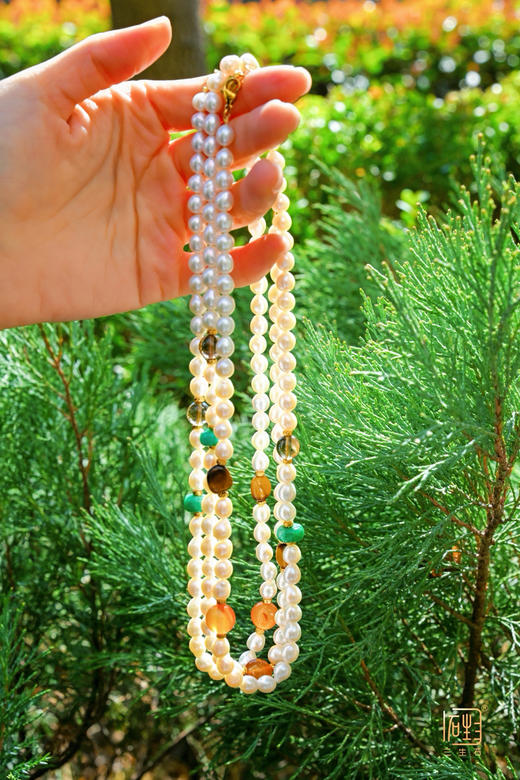 春日绽放 三生石吾行能量彩宝珍珠项链 商品图5