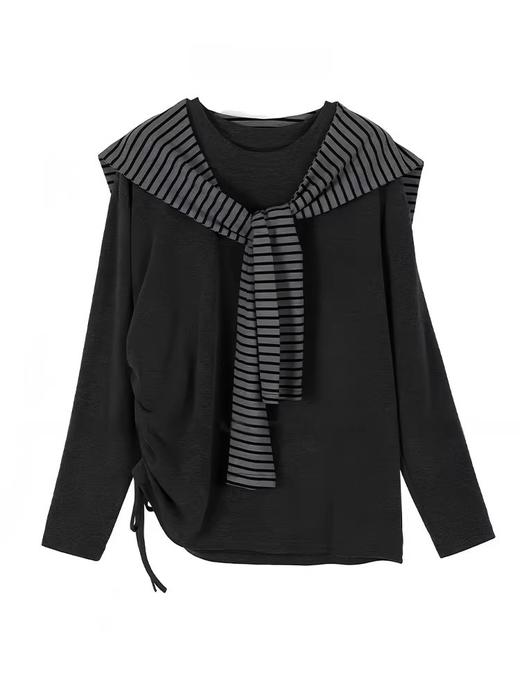 慵懒松弛感天花板！条纹披肩上衣 + 阔腿裤 商品图6