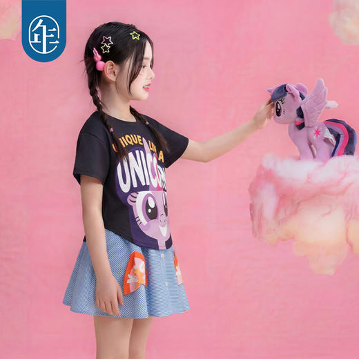 小马宝莉联名年衣童装T恤儿童夏季新款女孩公主可爱卡通短袖上衣 商品图4