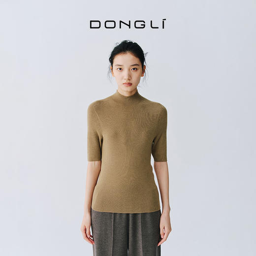 东黎 • 万物复苏 一叶知苏 山羊绒桑蚕丝 女士春季高领套衫 6001 商品图4