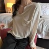 佐姿莎 亚麻针织高级感V领慵懒上衣 V领设计修饰脖颈线条 宽松廓形 遮肉显瘦不挑人 异色纱结纹理 细腻层次感 商品缩略图8