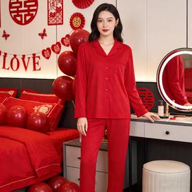 【鸿运棉莫 红红火火】SCHIESSER德国舒雅棉莫代尔中国红女士家居服套装，专为喜庆的日子而生31/25976H