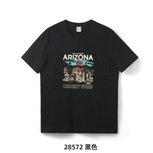 早春氛围感穿搭~    E | F· 感受日落  抽象派沙漠    100%磨毛水洗棉  复古短袖T 商品图3