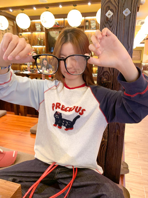 <曾小咸推荐>3.20现货秒杀 ！微信超特价！韩系刺绣小猫长袖t 日常179.99 立减100 秒杀79.99！！ 商品图7