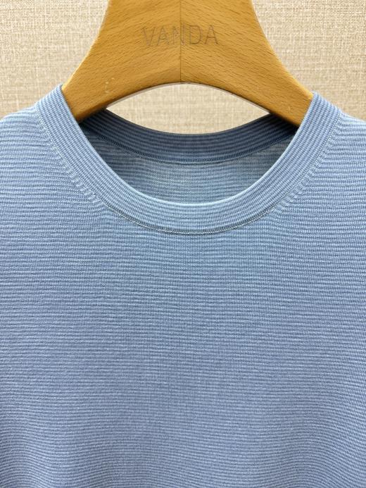 圆领条纹羊毛短袖 商品图4