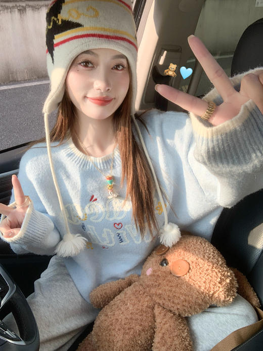 <曾小咸推荐>3.20现货秒杀 ！微信超特价！韩系字母刺绣毛衣 日常209.99 立减120 秒杀89.99！！ 商品图11