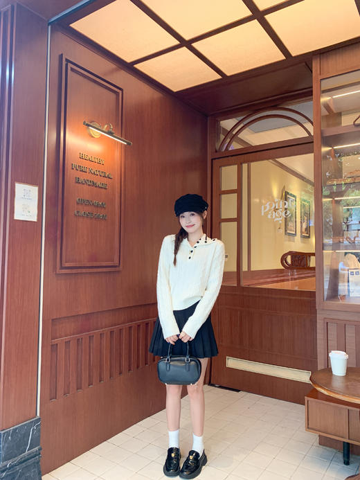 <曾小咸推荐>3.21现货秒杀 ！微信超特价！韩系学院风翻领麻花毛衣 日常199.99 立减110 秒杀89.99！！ 商品图8