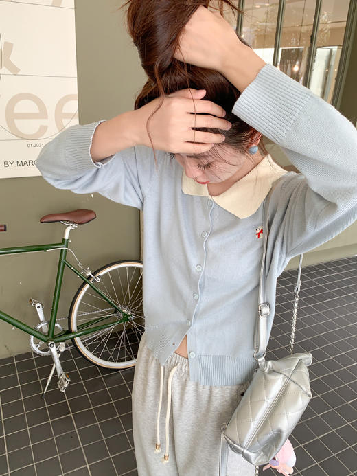 <曾小咸推荐>3.20现货秒杀 ！微信超特价！撞色polo领小狗刺绣针织衫 日常169.99 立减90 秒杀79.99！！ 商品图6