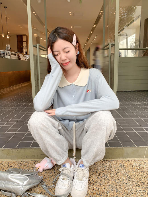 <曾小咸推荐>3.20现货秒杀 ！微信超特价！撞色polo领小狗刺绣针织衫 日常169.99 立减90 秒杀79.99！！ 商品图5