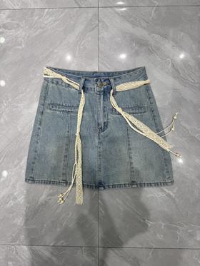 【门店同款】ENJOY夏季蕾丝腰带短裙 162450768