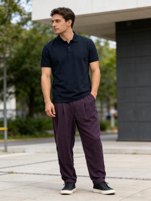 G2000男装SS26商场新款【BLACK】宽版锥形休闲裤61469104 商品图1