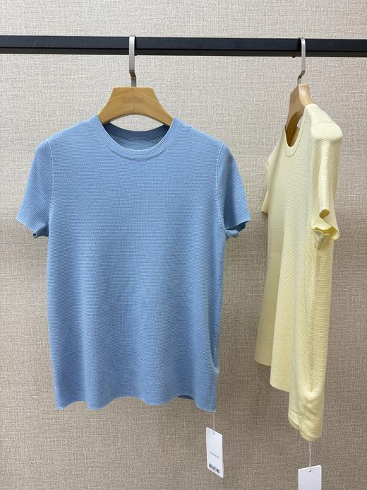 圆领条纹羊毛短袖 商品图2