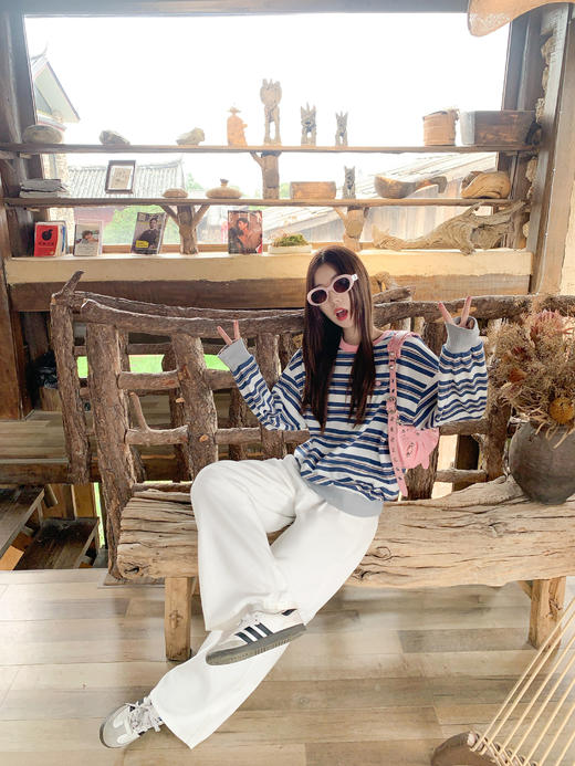 <曾小咸推荐>3.20现货秒杀 ！微信超特价！韩系撞色条纹卫衣 日常179.99 立减100 秒杀79.99！！ 商品图7