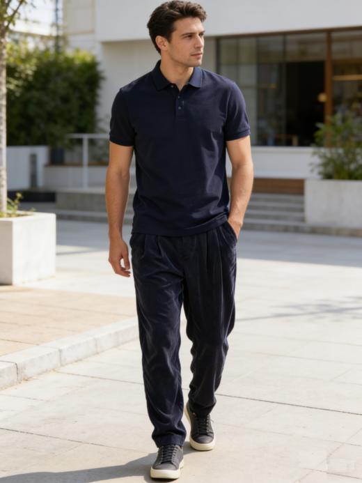 G2000男装SS26商场新款【BLACK】宽版锥形休闲裤61469104 商品图0