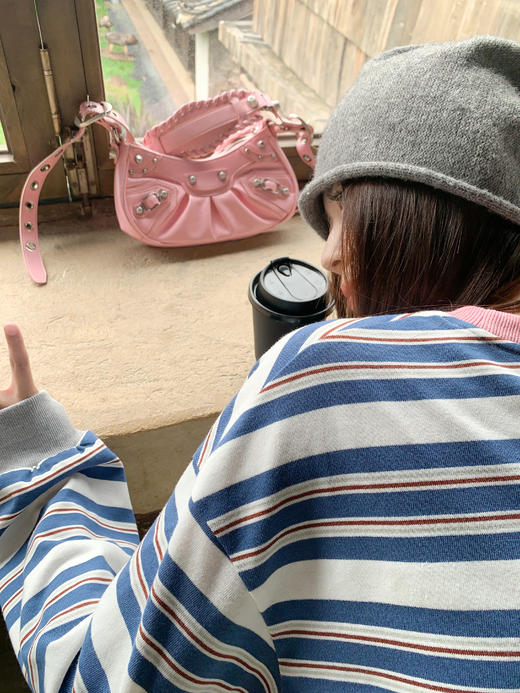 <曾小咸推荐>3.20现货秒杀 ！微信超特价！韩系撞色条纹卫衣 日常179.99 立减100 秒杀79.99！！ 商品图8