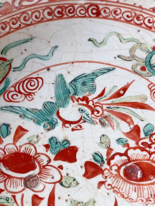 漳州窑红绿彩绘花鸟碗，顺丰包邮 商品图6