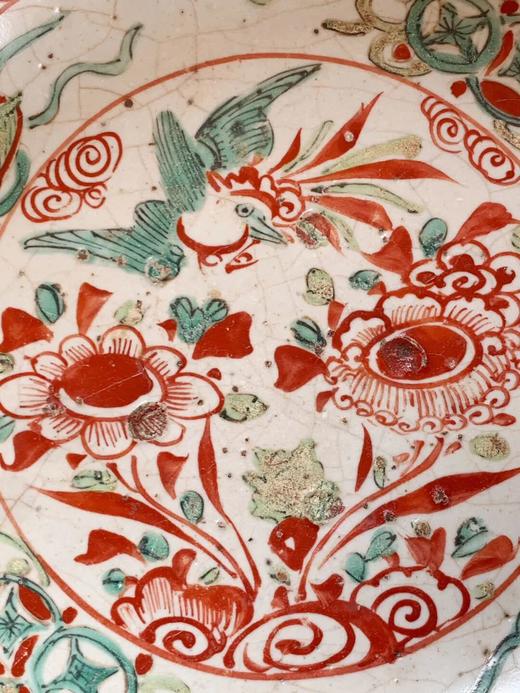 漳州窑红绿彩绘花鸟碗，顺丰包邮 商品图7