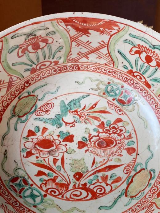 漳州窑红绿彩绘花鸟碗，顺丰包邮 商品图4