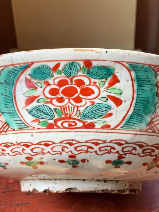 漳州窑红绿彩绘花鸟碗，顺丰包邮 商品图2