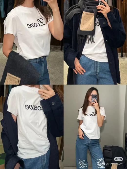 罗&威26SS早春草写手工刺绣正肩纯棉短袖T恤 商品图1