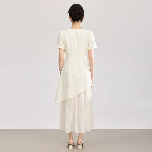 「高货wl」全新升级【铂金会员358/天猫479/差价121】(64448)洛诗琳新中式改良提花连衣裙女2026春夏顺纡绉肌理感裙子 商品图2