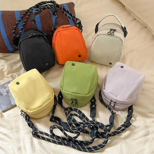 小巧实用 巨能装！【胖fufu贝壳蛋蛋包】（送可拆卸拎绳）六色可选 尼龙防水 手拎斜挎两用 日常通勤 简约外出 #M663 商品图0