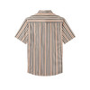 【纯棉】德鲨卡其色短袖衬衫男2026夏季新款条纹撞色上衣打底衬衣 商品缩略图1