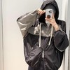 重磅渠道    miu夹克   男女同款  撞色拼接连帽拉链外套 春季薄款！再生尼龙桑蚕丝混纺 商品缩略图1