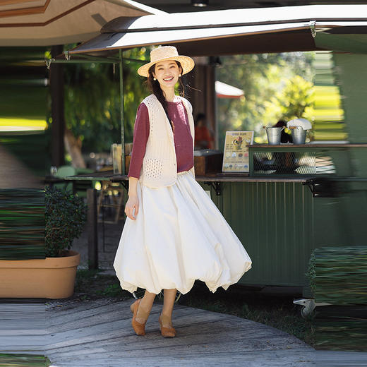 绽放134朵/田野马甲*多种针法拼接肌理纯棉百搭v领针织开襟马夹女 商品图1