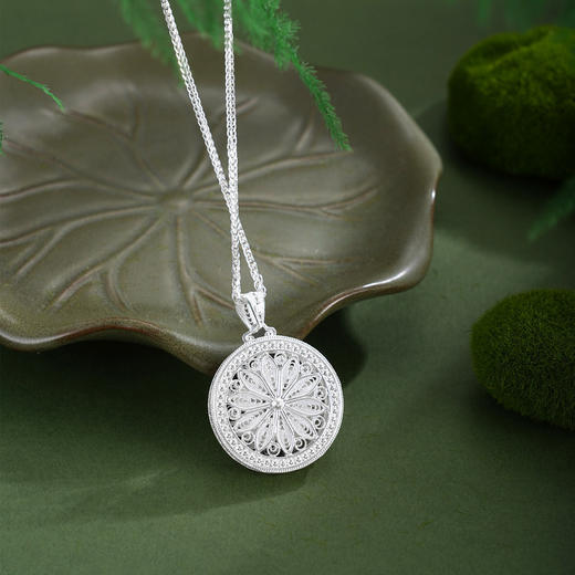 子佩集【莲花顺意】S990银吊坠【QFDZ043】花丝吊坠可旋转（不含链）2510 商品图3