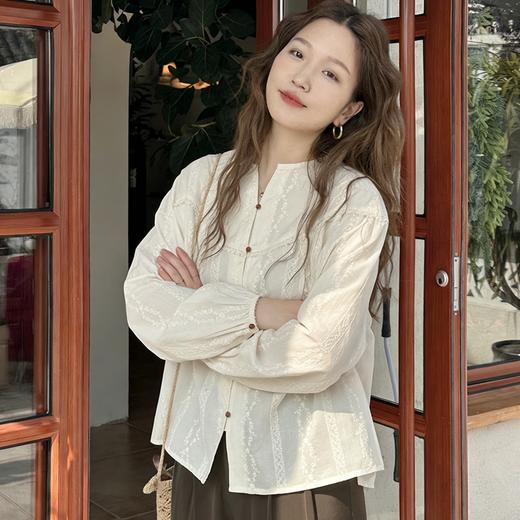 法式花纱重工刺绣拼接花衬衫 | 温柔又显瘦的神仙上衣、高级！ 商品图1