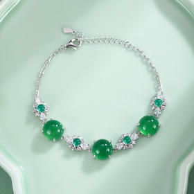 子佩集【花开原野】银S925手链【SL012534】绿玉髓10mm2511