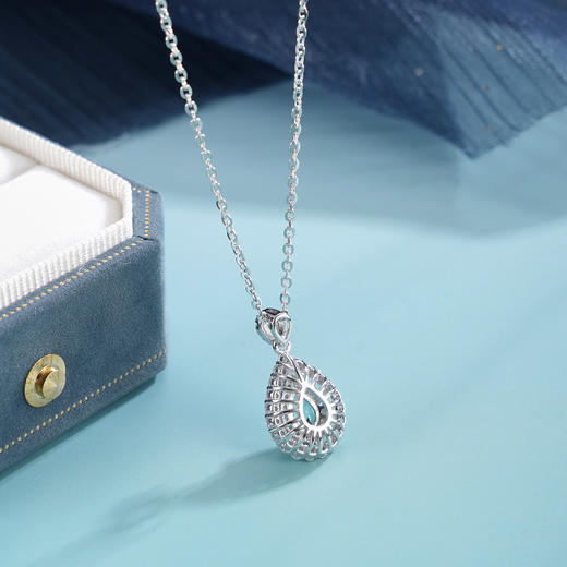 子佩集【清欢漾喜】S925银套链【PM2254-XF】培育宝石帕拉伊巴蓝碧玺水滴2510 商品图4