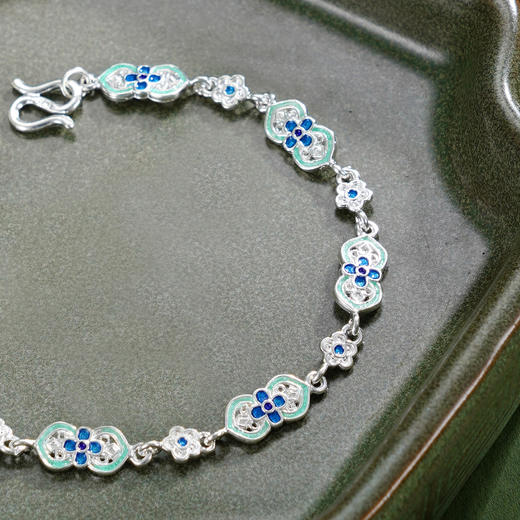 子佩集【四叶喜乐】S990银手链【QFSL018】花丝珐琅彩2510 商品图3